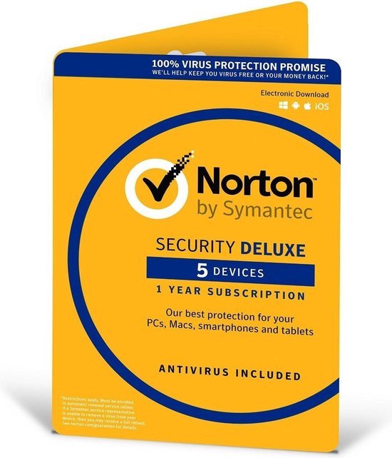 Norton Security Deluxe 3.0 - Engels / 5 Apparaten / 1 Jaar / Windows / Mac / iOS / Android