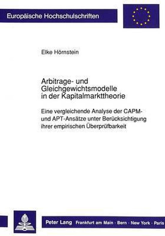 Arbitrage- und Gleichgewichtsmodelle in der Kapitalmarkttheo ... - cover
