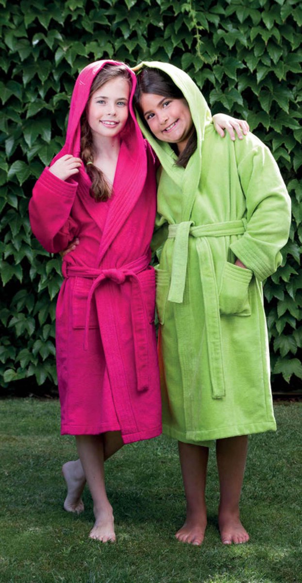 Kinderbadjas met Capuchon Uni Pure 6 Jaar Fuchsia col 1822