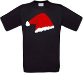 T-shirt met een mooie rode kerstmuts  maat S zwart