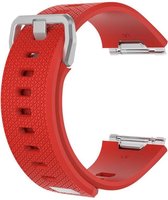 KELERINO. Siliconen Bandje voor Fitbit Ionic Gespsluiting - Rood - Large