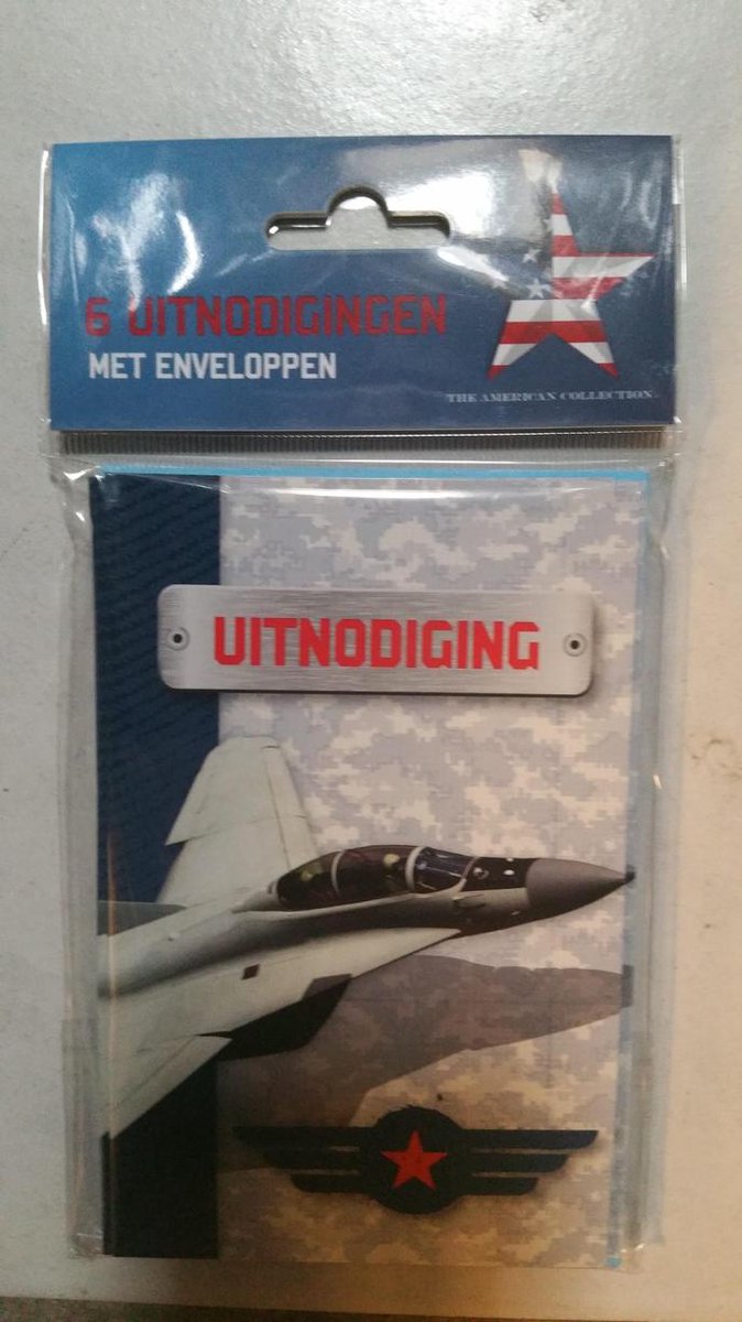 Uitnodigingskaarten - Straaljager - 6st.