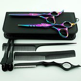 Kappersschaar Set Special Paars 6.0 inch + Styling razor - rechtshandig 8 delig