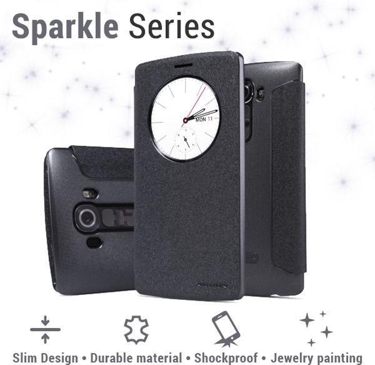 Nillkin Sparkle slim booktype hoes LG G4 - Zwart