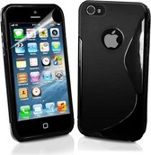 Silicone hoesje iPhone 5 zwart + gratis Folie
