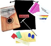 Kalimba Duimpiano 17 tonen C Hout met accessoires Afrikaans instrument makkelijk te leren stemhamer