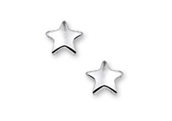 Clous d'Oreille TFT Star Argent Rhodié Brillant 4 mm x 4,5 mm