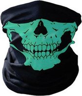 BDL - 001 Skull face bandana - Skull Masker - fietsen en scooters - Groen