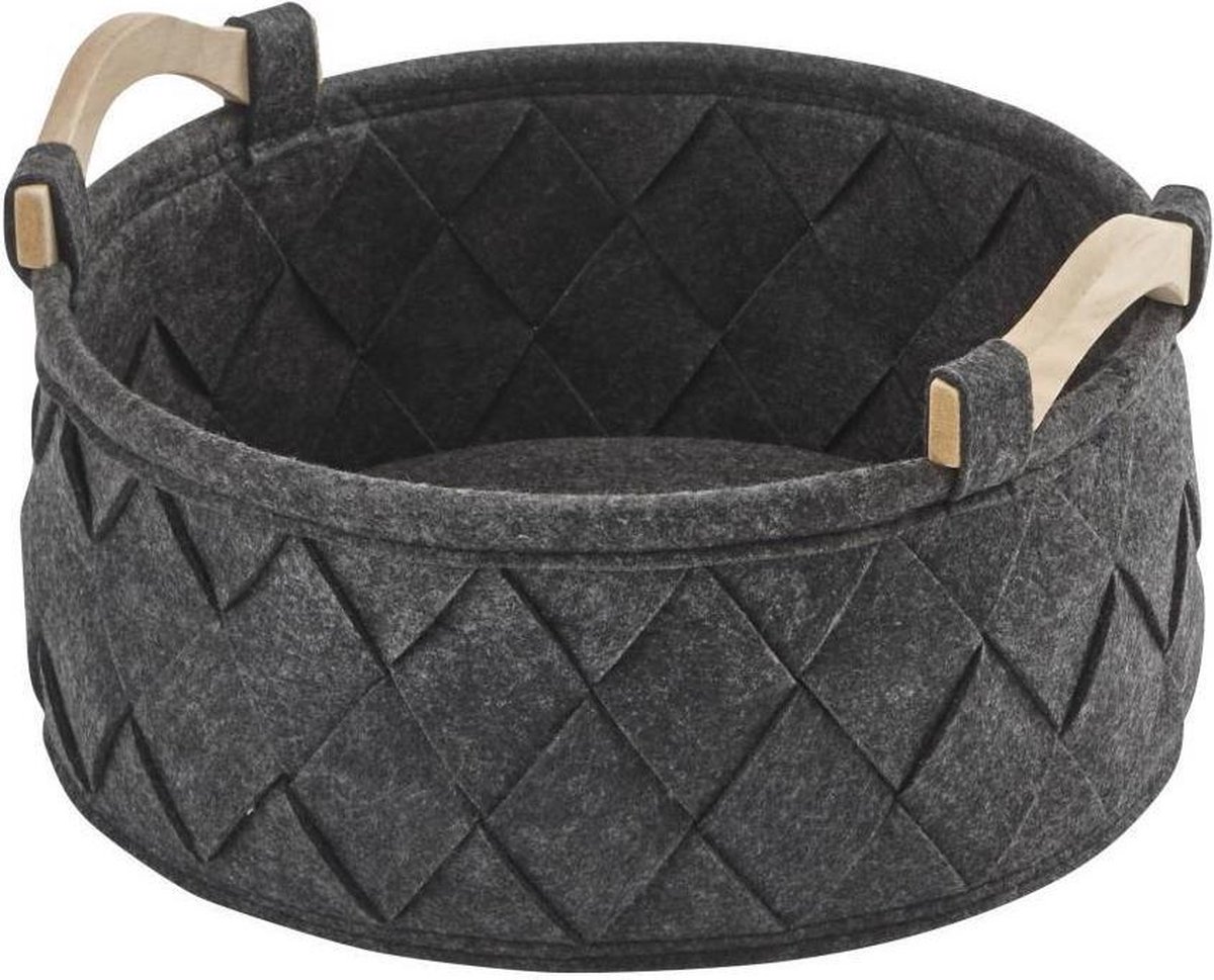Amy Opbergmand Dark Grey Small | Donkergrijs | Polyester