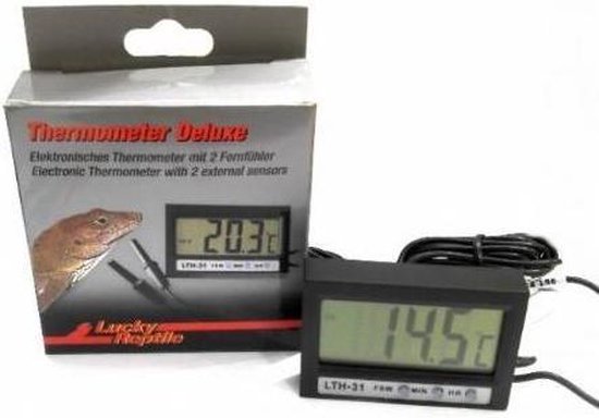 Lucky Reptile Thermometer Deluxe Digitaal -  9 x 7,5 x 2,2 cm - Lucky reptile