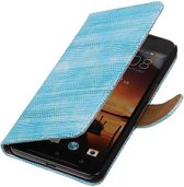 Lizard Bookstyle Wallet Case Hoesjes voor HTC One X9 Turquoise