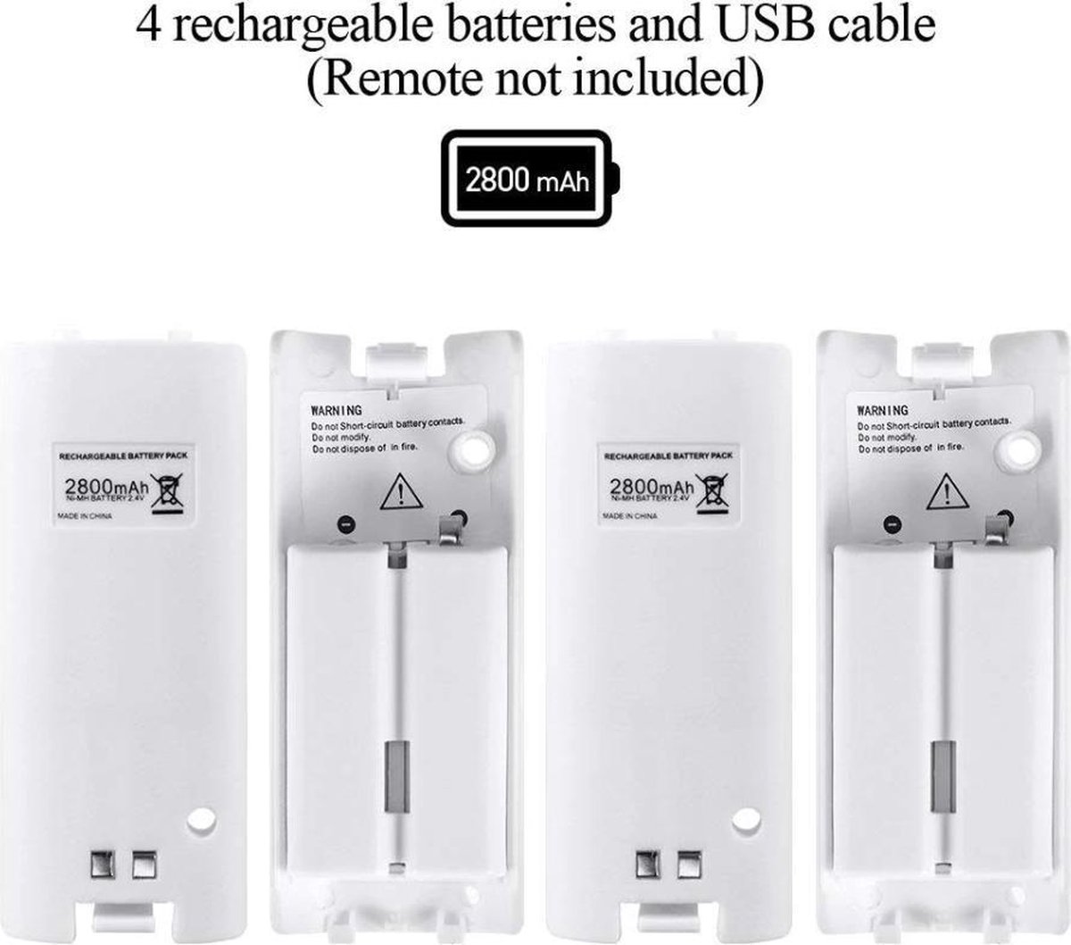 Luxe oplaadstation met batterijen voor 4 Wii controllers - wit | bol.com