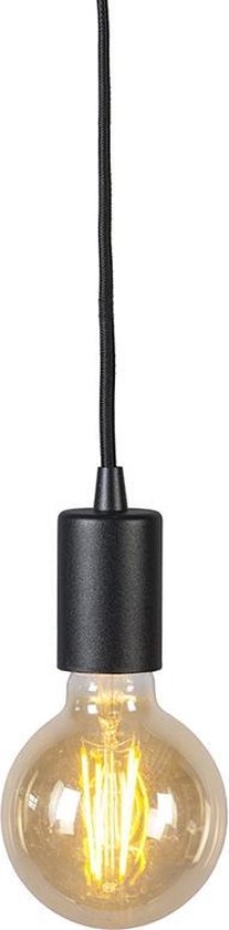 QAZQA facil - Design Hanglamp - 1 lichts - Ø 45 mm - Zwart - Woonkamer | Slaapkamer | Keuken
