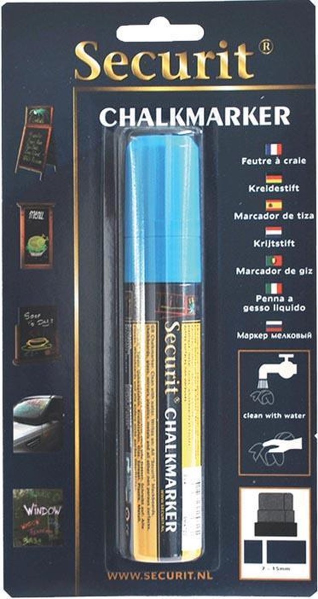 Securit® Original krijtstift met blokpunt in blauw