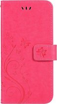 Samsung Galaxy S10e Hoesje - Bloemen Book Case - Roze