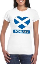 Schotland hart vlag t-shirt wit dames XS