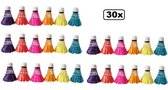 30x Badminton shuttles veren assortie kleuren
