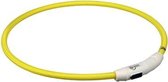Trixie lichtgevende led halsband voor hond usb oplaadbaar geel 7 mmx65 cm
