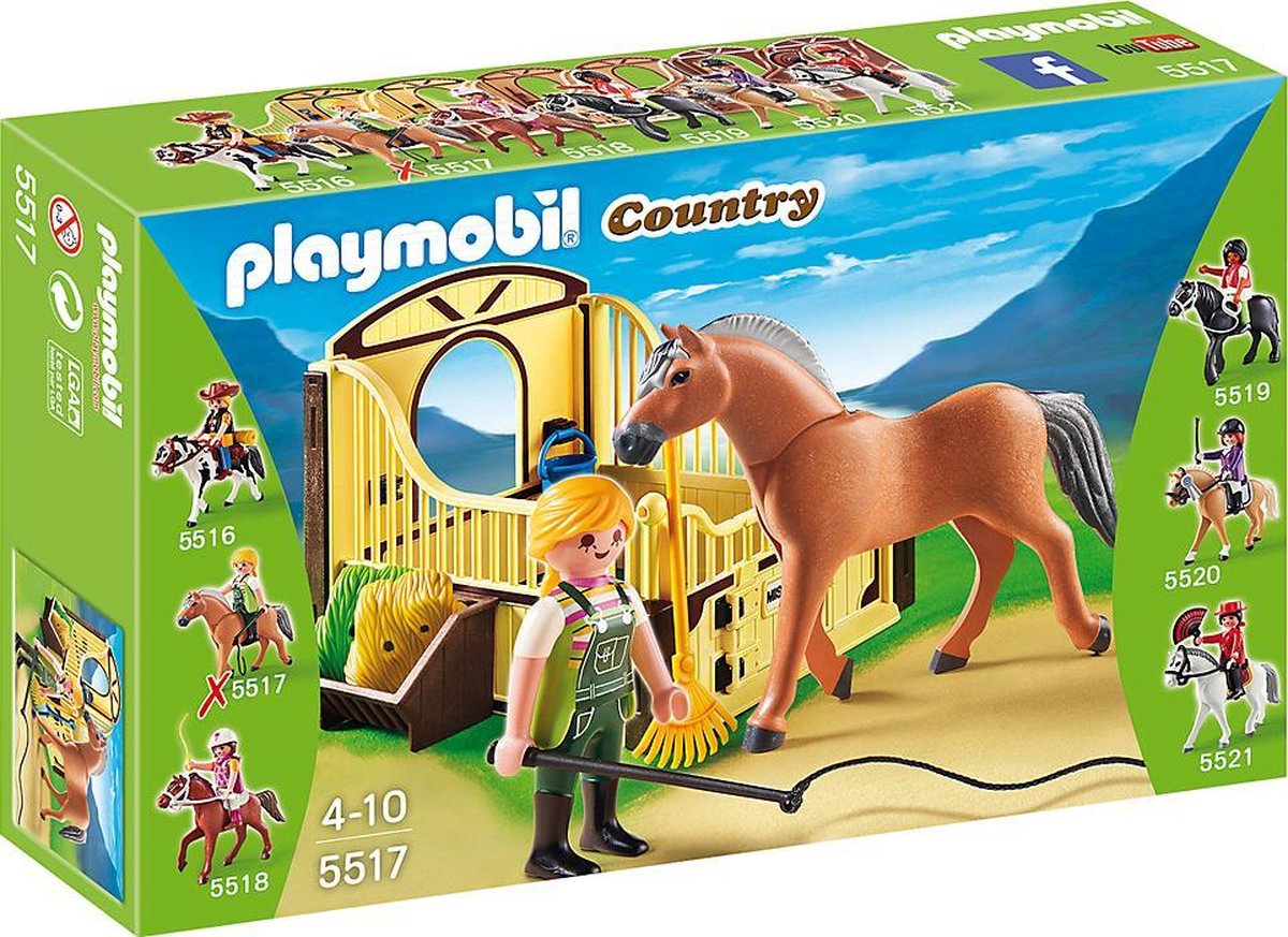 Playmobil Country: fjordenpaard met bruin-gele paardenbox (5517)