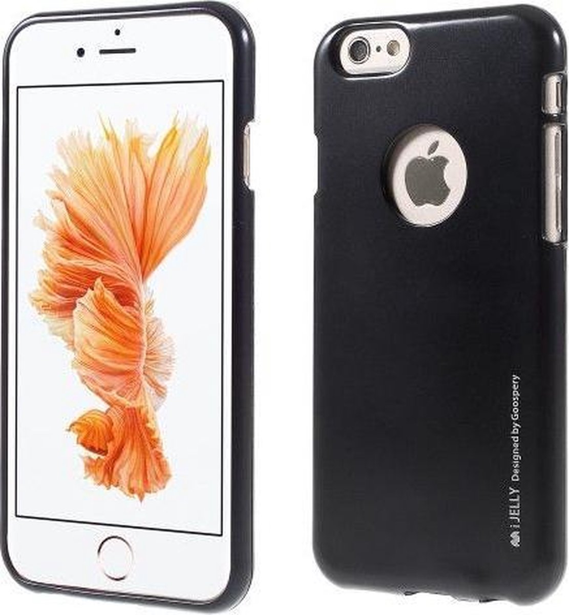 MERCURY GOOSPERY i JELLY TPU Softcase Metallic Finish voor iPhone 6s, 6 - Zwart