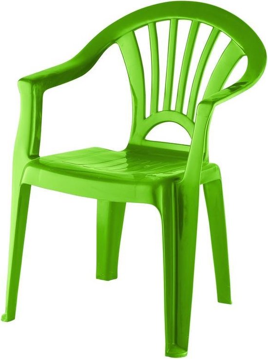 Groen stoeltje kinderen 51 cm - - Kunststof binnen/buitenstoelen... | bol.com