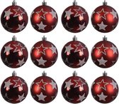 Kerstballen Ster (8cm) Box 12 Stuks Red