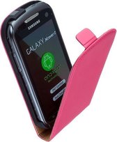 LELYCASE Flip Case Lederen Hoesje Samsung Galaxy Xcover 2 Pink