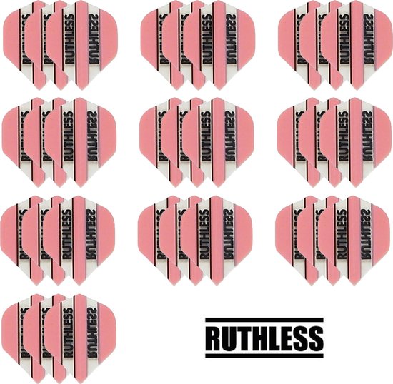 Afbeelding van het spel deDartshop 10 Sets (30 stuks) Ruthless flights Multipack - Roze Paneel - darts flights
