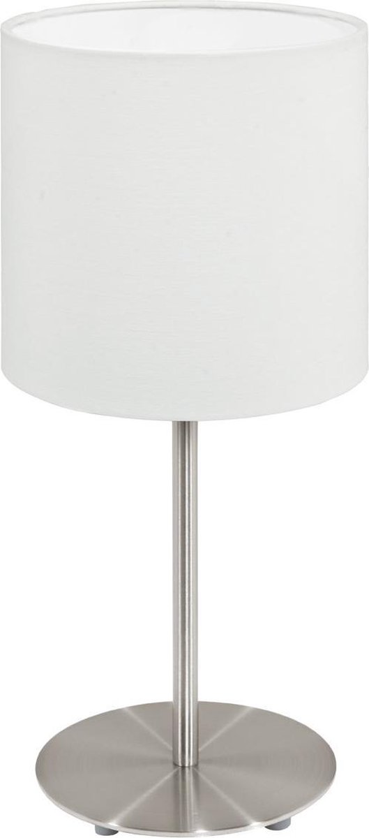 EGLO Pasteri Tafellamp - E14 - 1 Lichts - Ø14cm - Stof - Grijs, Wit