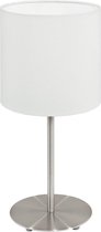 EGLO Pasteri - Lampe de table - 1 lumière - Ø140mm. - Nickel mat - Blanc