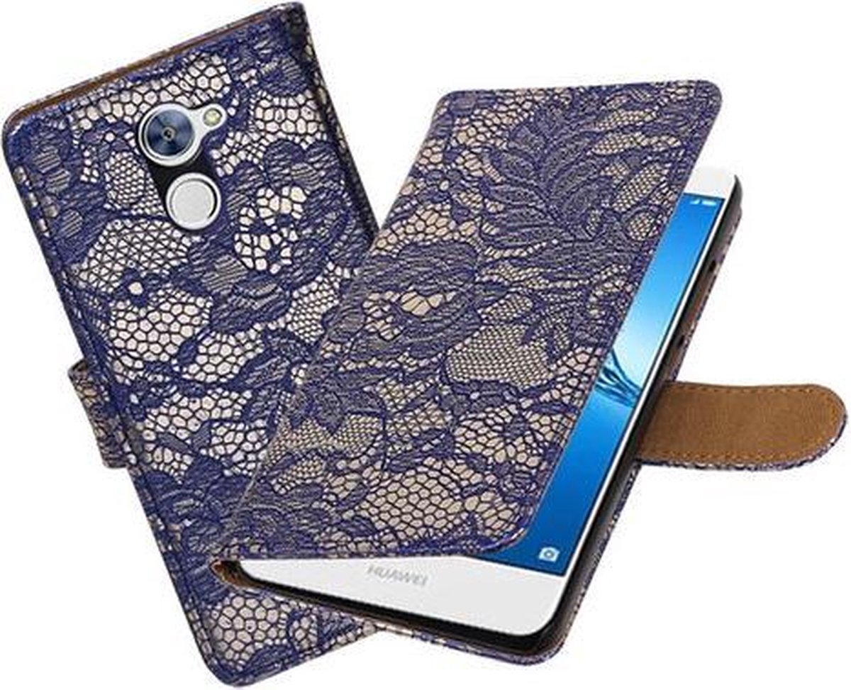 BestCases.nl Huawei Y7 / Y7 Prime Lace booktype hoesje Blauw