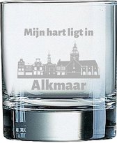 Gegraveerde Whiskeyglas 20cl Alkmaar
