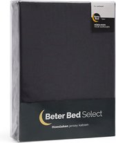 BeterBed Select Jersey Hoeslaken - 160 x 200/210/220 cm - 100% Katoen - Matrasbeschermer - Matrashoes - Antraciet