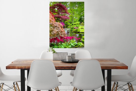 Poster Bomen - bloemen - Japans - Natuur - Water - 60x80 cm