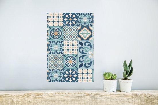 Poster Fleurs - Blauw - Design - Carrelage - 20x30 cm