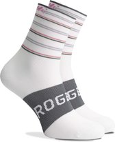 Rogelli Stripe Chaussettes de cyclisme Femme Wit/ Lavande/ Citron Vert - Taille 36-39