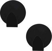 Excellent houseware - Zelfklevende rvs haakjes - zwart - set 8x stuks
