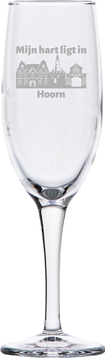 Gegraveerde Champagneglas 16,5cl Hoorn