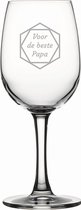 Verre à vin blanc gravé 26cl pour le meilleur Papa en hexagon
