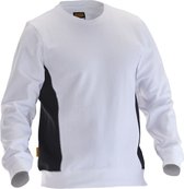 Jobman 5402 Roundneck Sweatshirt 65540220 - Wit/zwart - XS