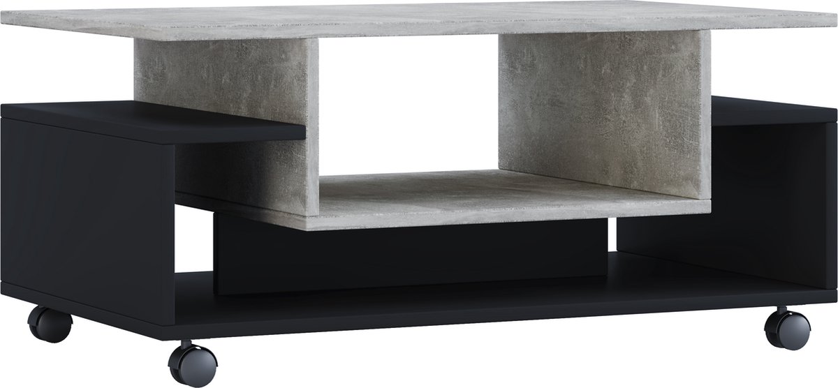 Homidea Karya Tv-meubel, tv-set, tv-kast, tv-tafel, tv-lowboard, 3 deuren, in modern design, (antraciet/marmer