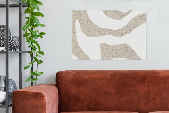 Tableau sur toile Abstrait - Terrazzo - Design - Beige - 90x60 cm - Décoration murale
