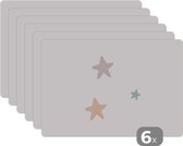 Set de table enfants - Set de table - Napperons de table plastique - Etoiles - Pastel - Meiden - Garçons - Enfants - 45x30 cm - 6 pièces - Résistant à la chaleur - Antidérapant - Coussinet - Amovible