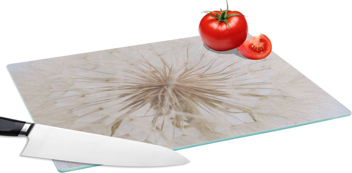 Glazen Snijplank - 39x28 - Bloemen - Paardenbloem - Design - Snijplanken Glas