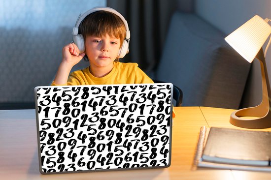 Sticker ordinateur portable - 13,3 pouces - Chiffres - Vintage - Chiffres - Motifs