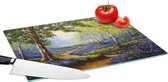 Planche à découper en Verres - 39x28 - Peinture - Nature - Forêt - Fleurs - Peinture à l'huile - Planches à découper en Glas