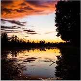WallClassics - Poster (Matte) - Dusk over Waters - 80x80 cm Photo sur Papier Poster avec un aspect Mat