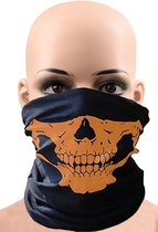 Skull masker - Bivakmasker - Skull shawl - Balaclava - Schedel shawl - Oranje - Mondkap - Motormasker - Skimasker - Skull