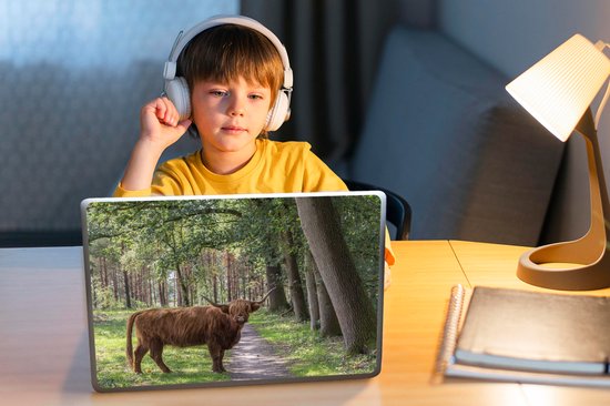 Autocollant pour ordinateur portable - 10,1 pouces - Highlander écossais - Crapaud - Arbre - 25x18cm - Autocollants pour ordinateur portable - Peau pour ordinateur portable - Couverture