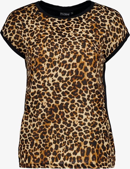TwoDay dames T-shirt met luipaardprint - Bruin - Maat S | bol.com